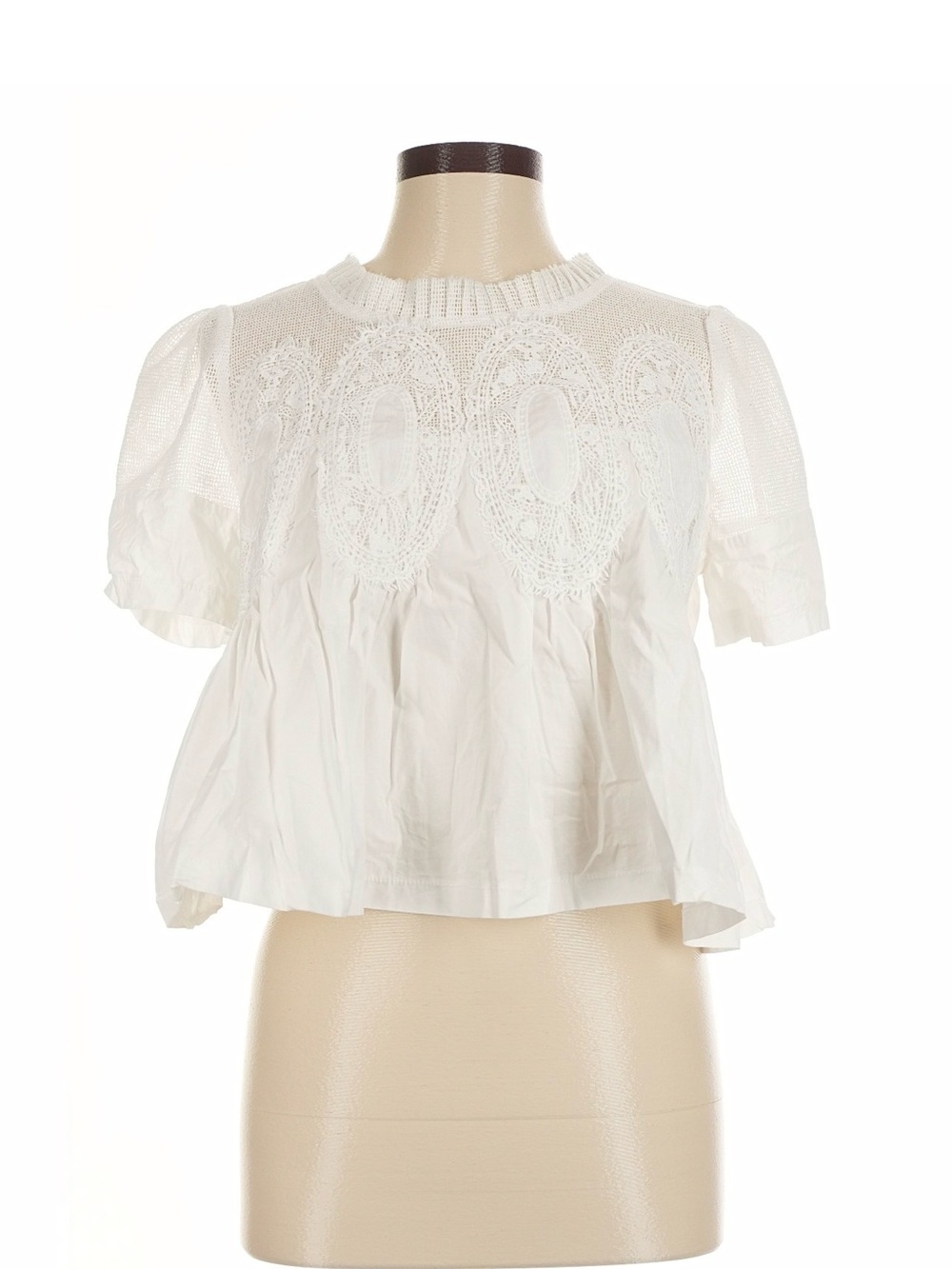 Anthropologie White Lace design top